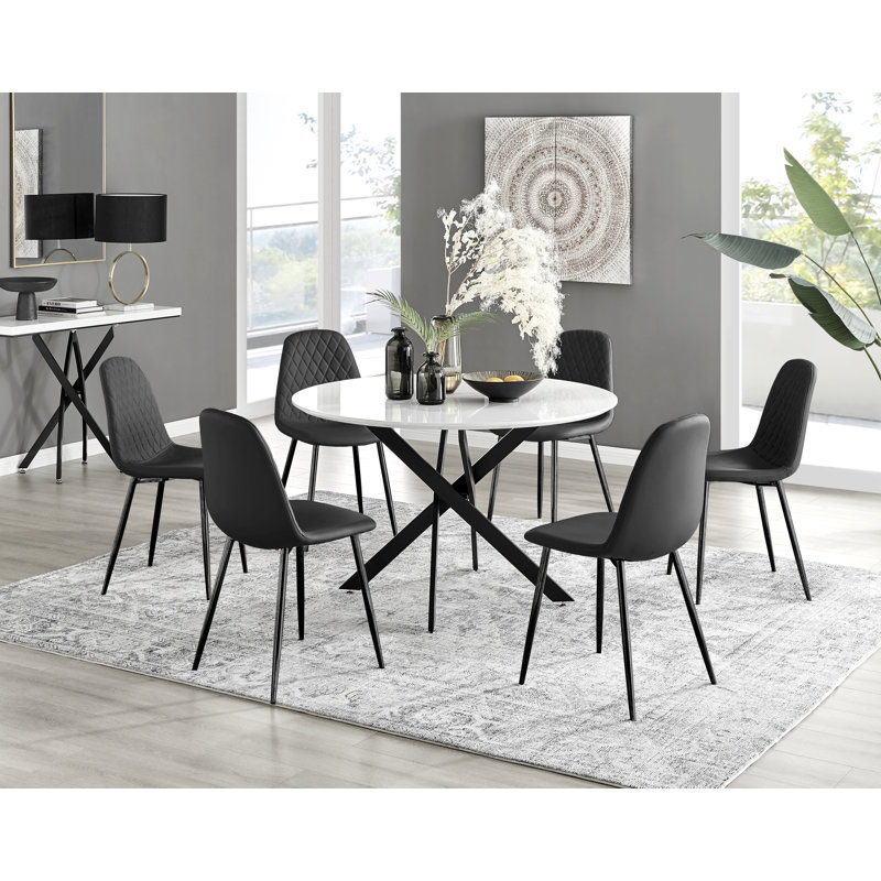 6 - Person Dining Set, Black