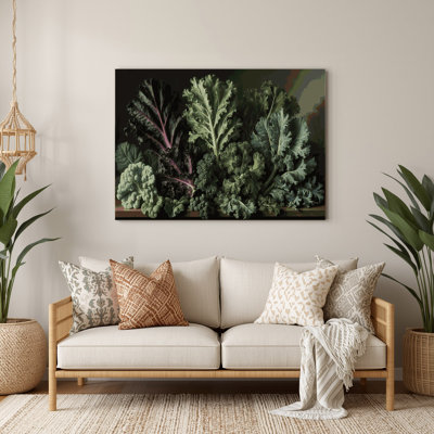 Légumes, chou frisé, Brassica oleracée, art mural en métal vert