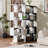 Geometric Bookcase 62.6'' H Geometri 5-Tier Bookcase (Set of 2)-663637679