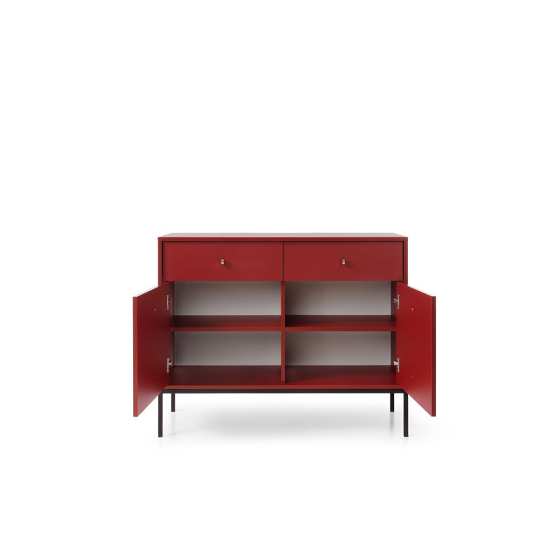 Olmo 103.5cm Sideboard, Red/Brown