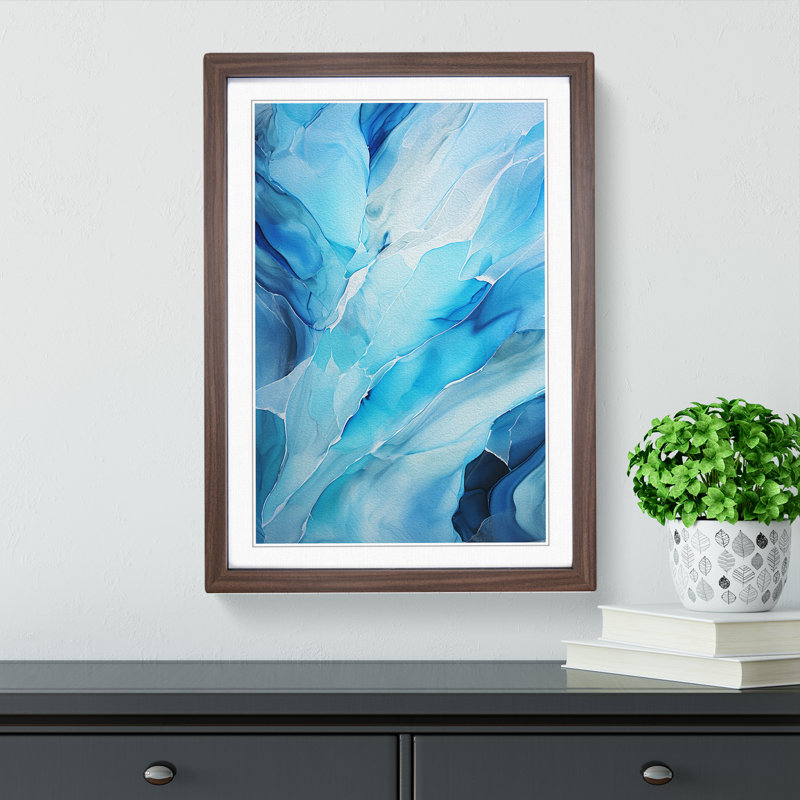 Glacier Abstract - Framed Print, 34cm H x 25cm W x 2cm D, Black Framed