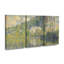 Ensemble de 3 panneaux d'art mural - Monet «Poplars On The Epte», art mural sur toile pour le salon, la chambre à coucher ou le bureau 