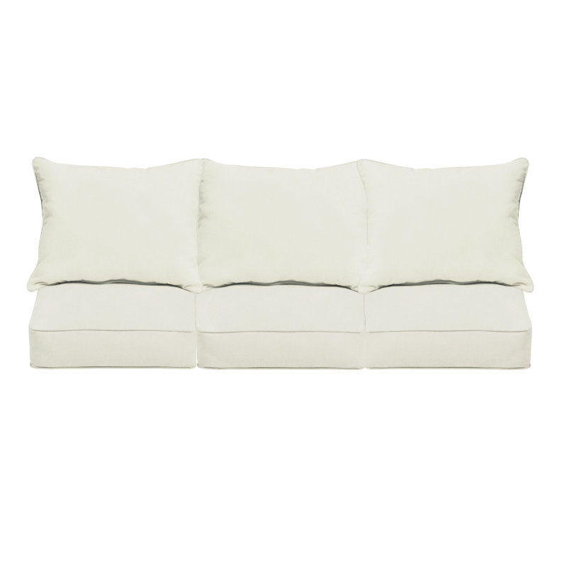 Sunbrella Outdoor Deep Seating Sofa Pillow and Cushion Set, 25 in W x 25 in D x 5 in H, Sunbrella - Canvas Natural
