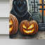 Drapeau de la maison d'Halloween Keeshond Spooky
