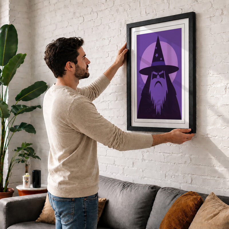 Starlit Wizard Minimalist - Print, Oak, A4 - 29.7 x 21.0 cm