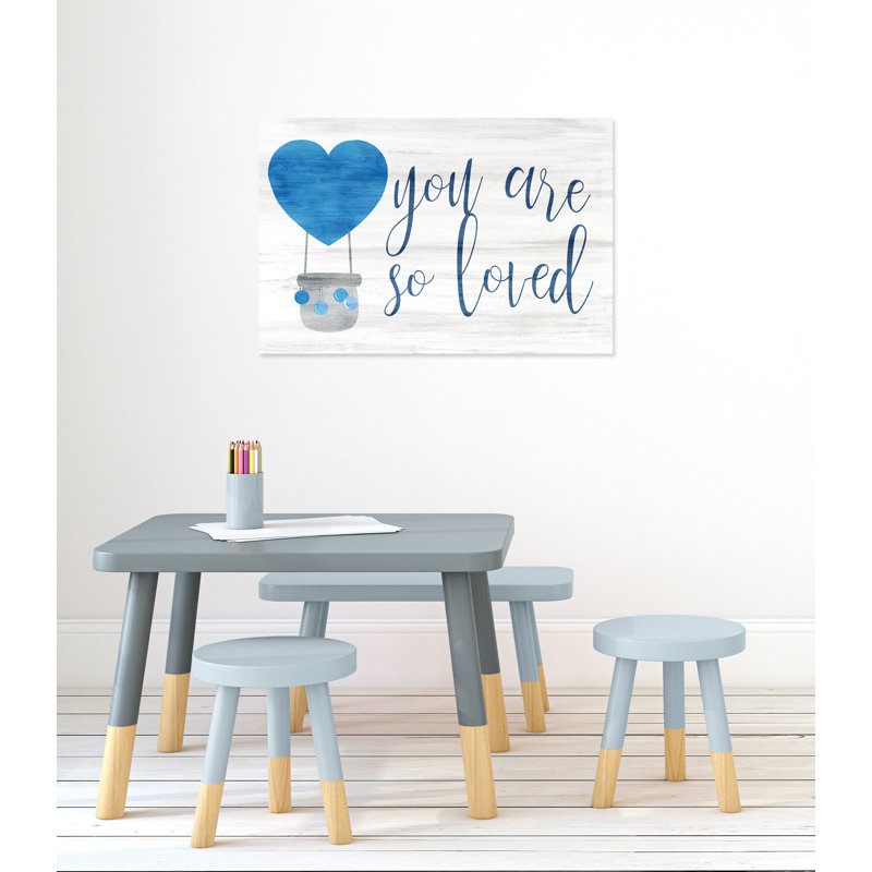 «You are so adoré», impression sur papier, H 24 po x l 36 po x P 1,5 po, Bleu, Canevas