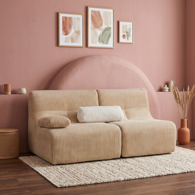 Modern Sectional Corduroy Loveseat