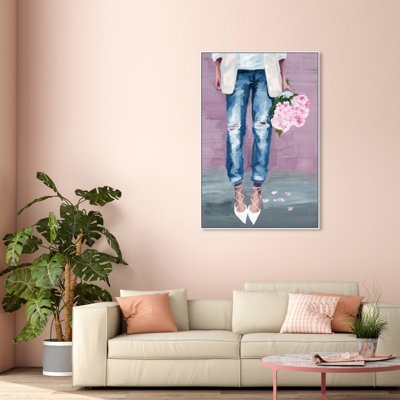 «Fashion Blogger Flowers» par Oliver Gal - impression d'art graphique