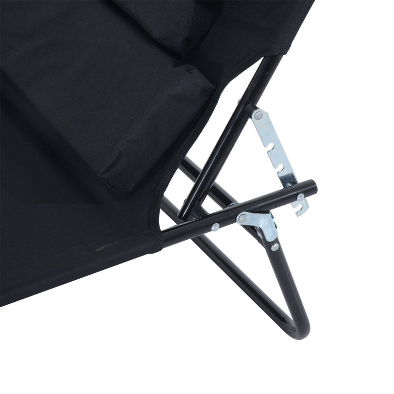 Alaia 187cm Long Reclining Single Chaise with Cushions, Black