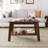 Modern Farmhouse Coffee Table with Storage Shelf, 2-Tier Living Room Table Rectangular Center Table, Home Office Industrial Cocktail Tables-1636594478