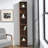 8-Tier Media Tower Rack, CD DVD Slim Storage Cabinet With Adjustable Shelves, Tall Narrow Bookcase Display Bookshelf For Home Office,Multi-Functional Double-Decker Bookcase-1816705530