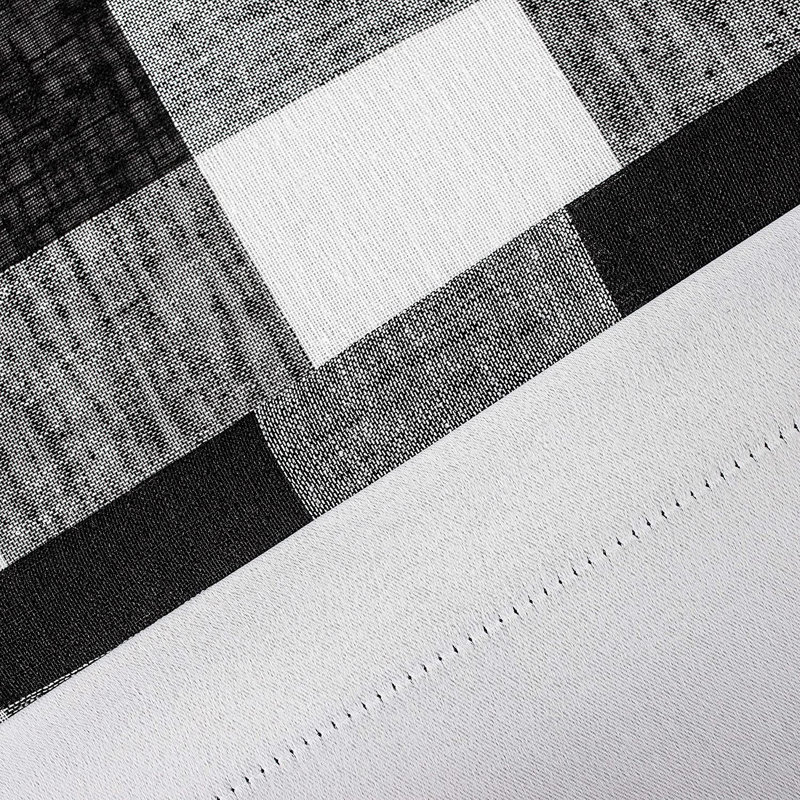Adamantini Plaid Blackout Thermal Grommet Curtain Panels, Black, 52" W x 63" L