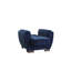 Fauteuil de rangement confortable en microfibre bleue pour une utilisation quotidienne relaxante