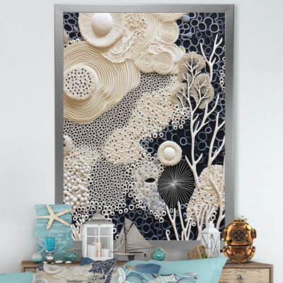 " Abstract Black And White Corals Reef IV "