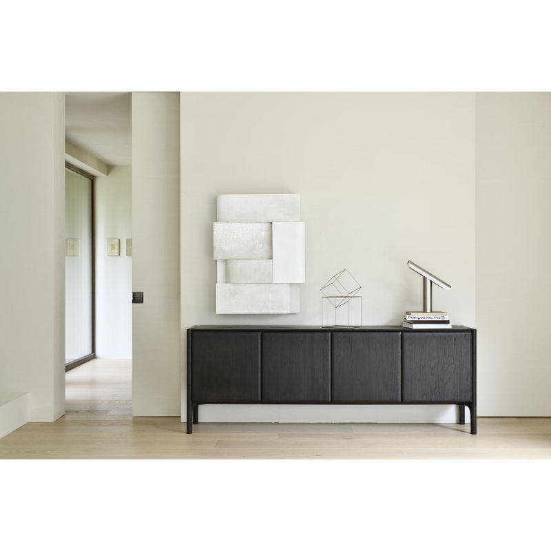 Pi 91'' W Solid Wood Sideboard, Dark Brown