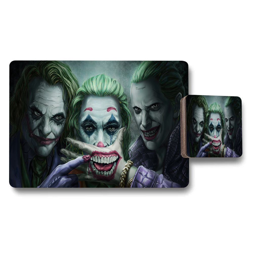 Joker Artwork Placemats And Coaster Set Batman Themed