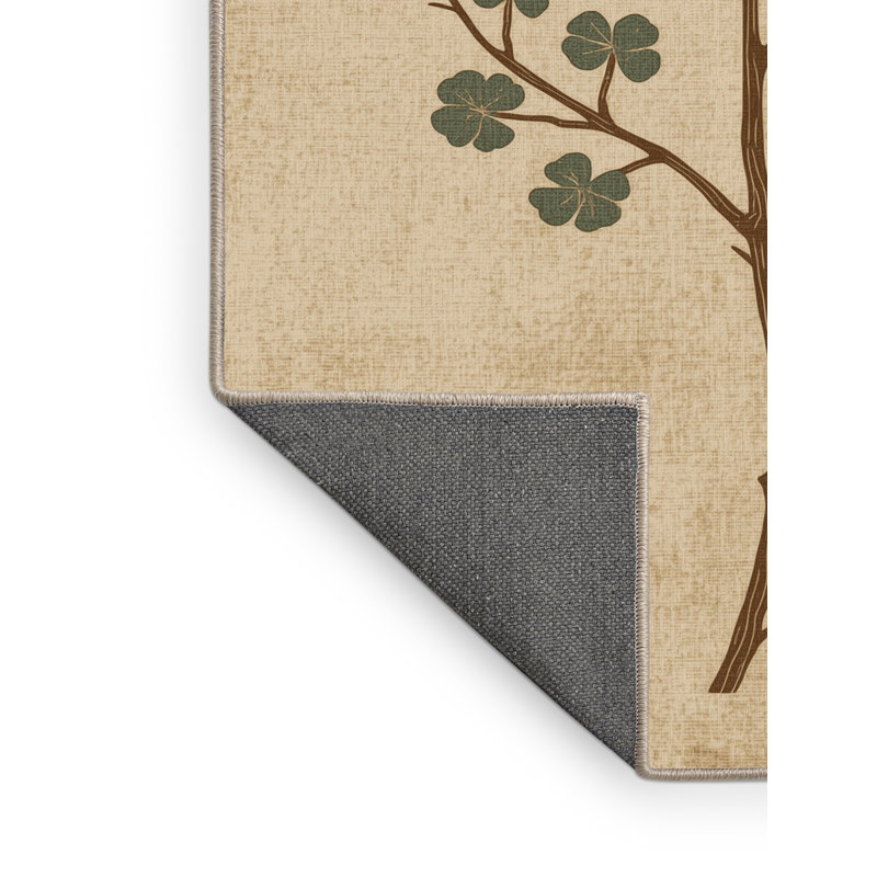 Soft Plush Fanelli St Patties Modern & Contemporary Abstract Area Rug in Beige – Beige Binding, 2x3