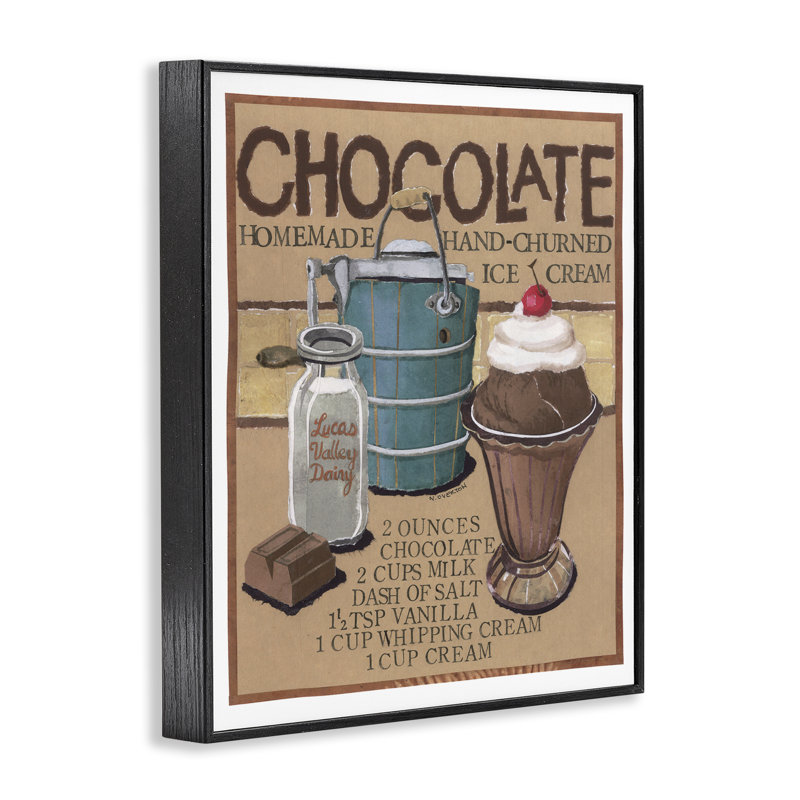 Art chocolat et crème glacée par Nancy Overton, Giclée encadrée noir minuit, H 14 po x l 11 po