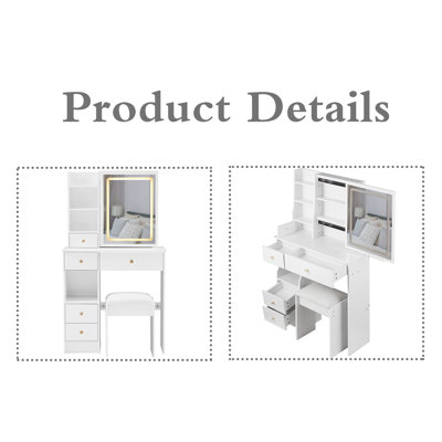 Vanity Table With 1 Stool