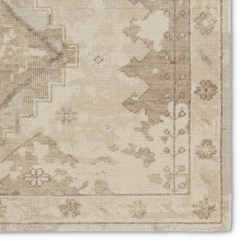 Jaipur Living Pathos Hand-Knotted Medallion Taupe/ Cream Area Rug (9'X13'), Rectangle 12' x 15'