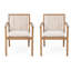 Chaise de patio de 2 pièces - Structure en bois, sièges confortables avec housses imperméables amovibles, 400 lb par chaise, couleur brune, idéal pour les pièces d'extérieur de patio, bois, sièges lavables, rembourrage en mousse, capacité, et