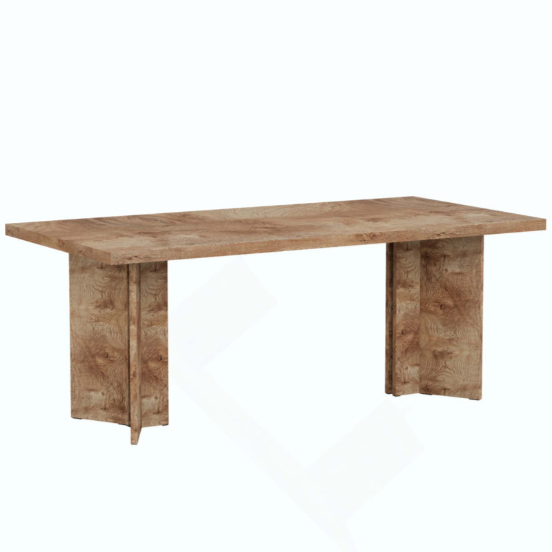 Table de salle à manger Farmhouse pour 4 à 6 personnes - Table de cuisine rectangulaire en bois rustique avec plateau épais, table de salle à manger moderne pour la maison, un appartement ou un petit espace