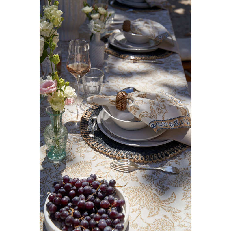 Chloe Napkins - Blue/Brown - 20" x 20" - Set of 4