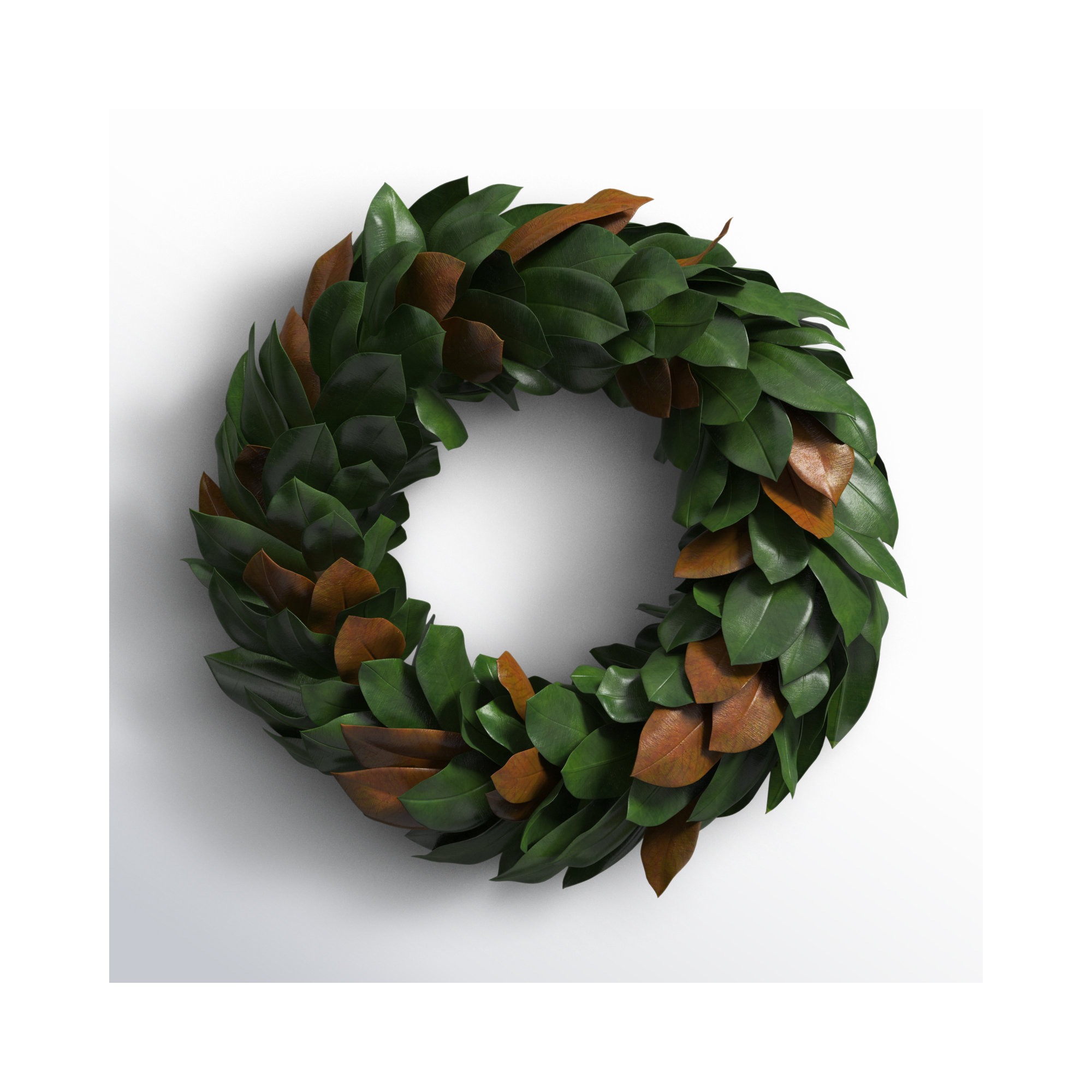 Barrigan Handcrafted Faux Magnolia Metal Wreath, 30" H x 30" W x 6" D