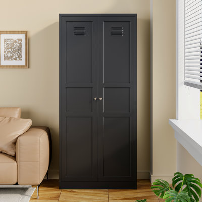 Storage Cabinet With Adjustable Shelves-Metal Home Kitchen Pantry Cabinets With Doors,Organization Locker For Cupboard/Bedroom/Dining/Living/Bathroom/