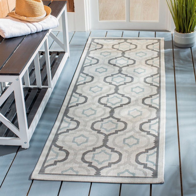 Bertka Performance Geometric Indoor/Outdoor Area Rug, Runner 2'3" x 8'