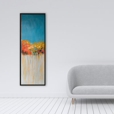 Fleurs abstraites colorées sur toile - fond gris, art mural