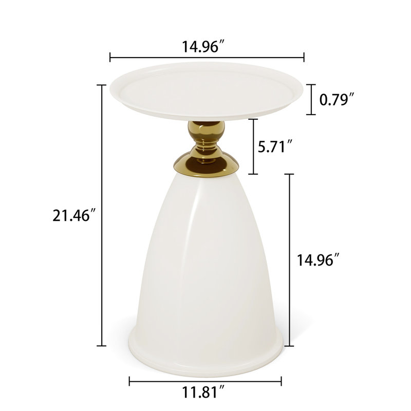 Table d'appoint Minimalist White Iron - Extrémité élégante et luxueuse en option compacte, Blanc