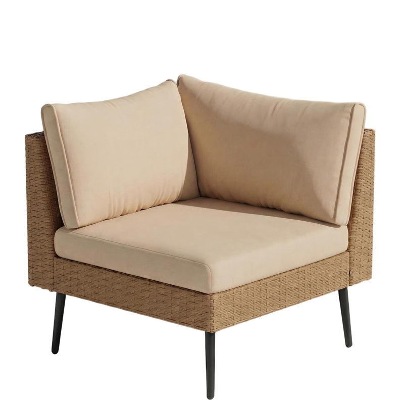 Canapé d'angle 2 pièces pour patio, Beige