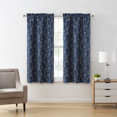 Carmen 2-Piece Floral Rod Pocket Curtain Panel Set
