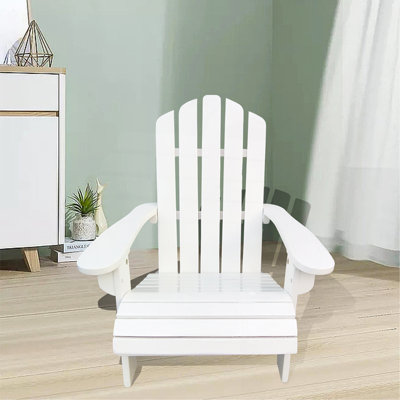 Chaise Adirondack pour enfants en bois pour l'extérieur ou l'intérieur, blanc