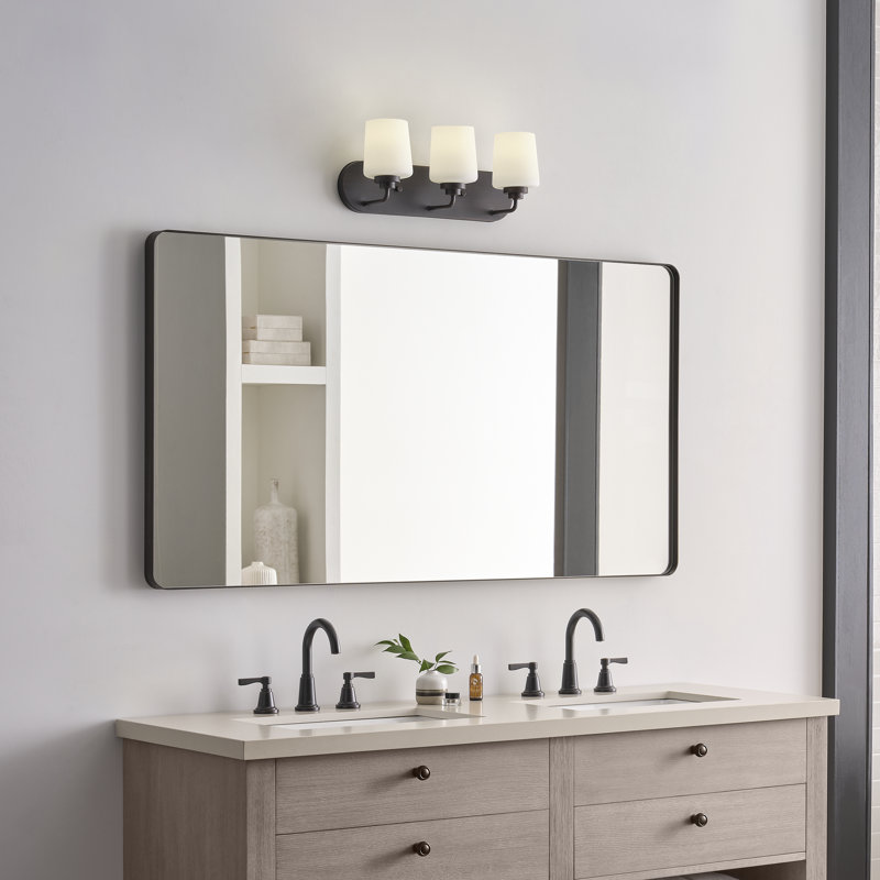 Éclairage pour meuble-lavabo à 3 lumières à intensité variable Windom, Bronze, Non