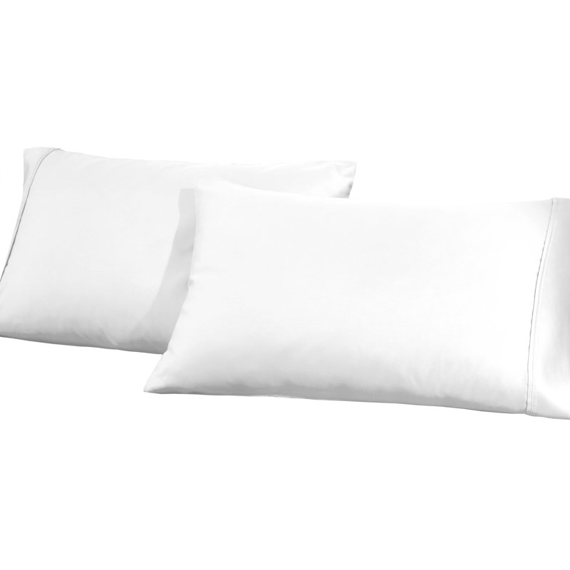 Taies d'oreiller supérieures en mélange de coton infroissable à densité de tissage 1200 fils Superior, Blanc, Standard