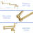 Brushed Gold Brass Wall Mounted Pot Filler, Kitchen Folding Faucet With Stretchable Double Joint Swing Arms, One Hole Inlet, Safe Leak Design Faucet, Mount Commercial Filler Material, Dual Handles,-659873321