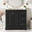 Meuble-lavabo autoportant de 36 po avec lavabo en céramique, 2 portes, 1 tablette réglable, 3 tiroirs