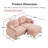 Sectional L-shaped Couch With Ottoman, Chenille Fabric-118759012
