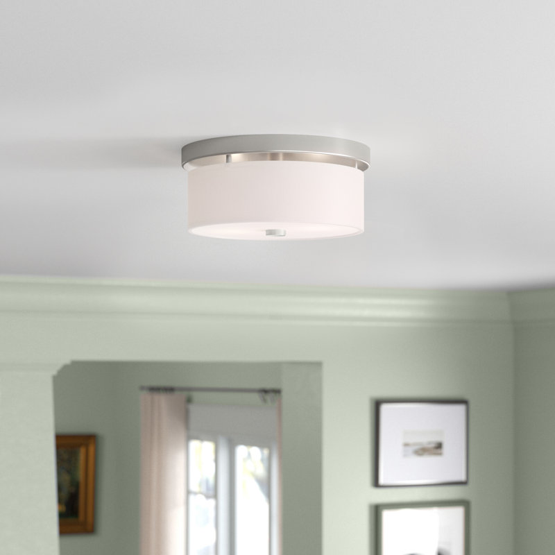 Plafonnier encastré 2 lumières Flaire, H 5,375 po x l 11 po x P 11 po, Nickel brossé
