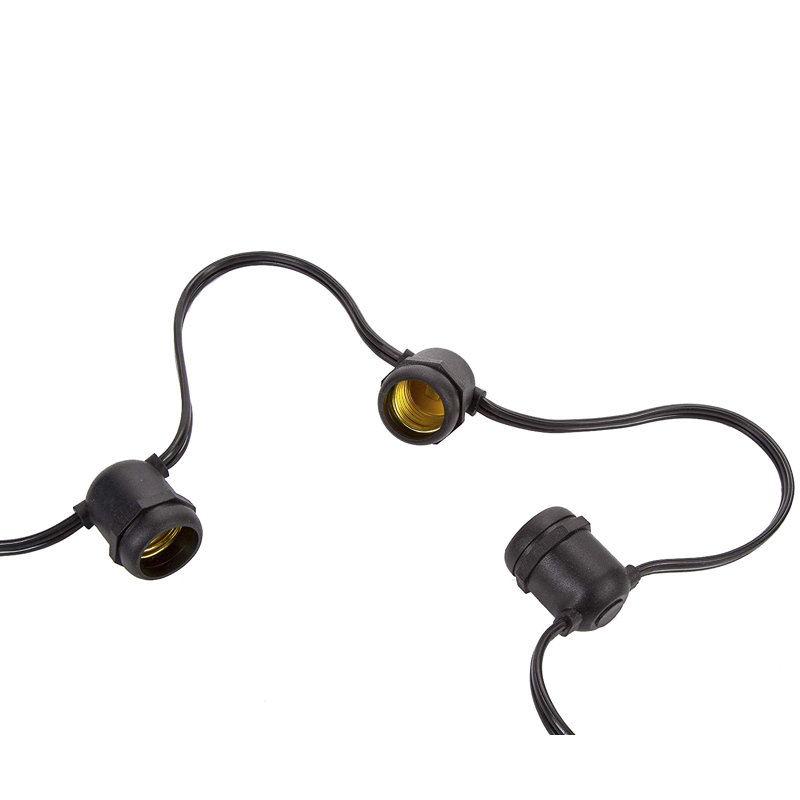 Ensemble de 10 cordons à douille pour ampoule Edison Vintage Lighting 10 fils - fil noir de 12 pi