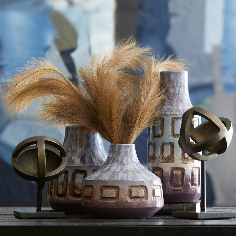 Bako Handcrafted Ceramic Table Vase, 10" H x 9" W x 9" D