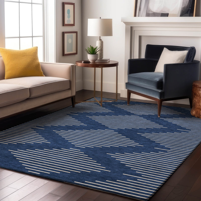 Tapis géométrique Premium lavable à la machine Colmenero AMF1016, Rectangle 5 pi x 7 pi 6 po