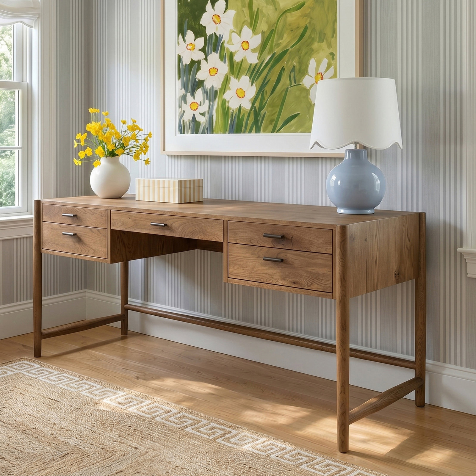 Cayenne 67.5 " Oak Writing Desk, Weathered Oak