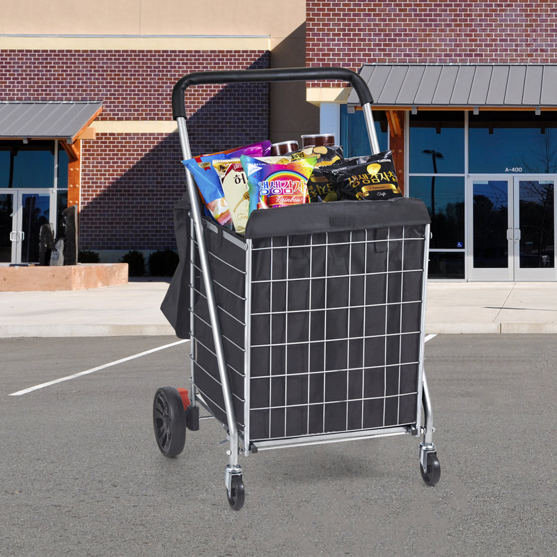 Chariot de magasinage pliable VEVOR, capacité de charge de 200 lb
