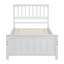 Lit plateforme en bois simple, blanc-138197541