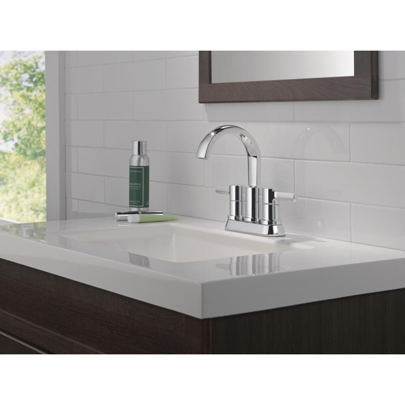 Two Handle Centerset Bathroom Faucet, Chrome