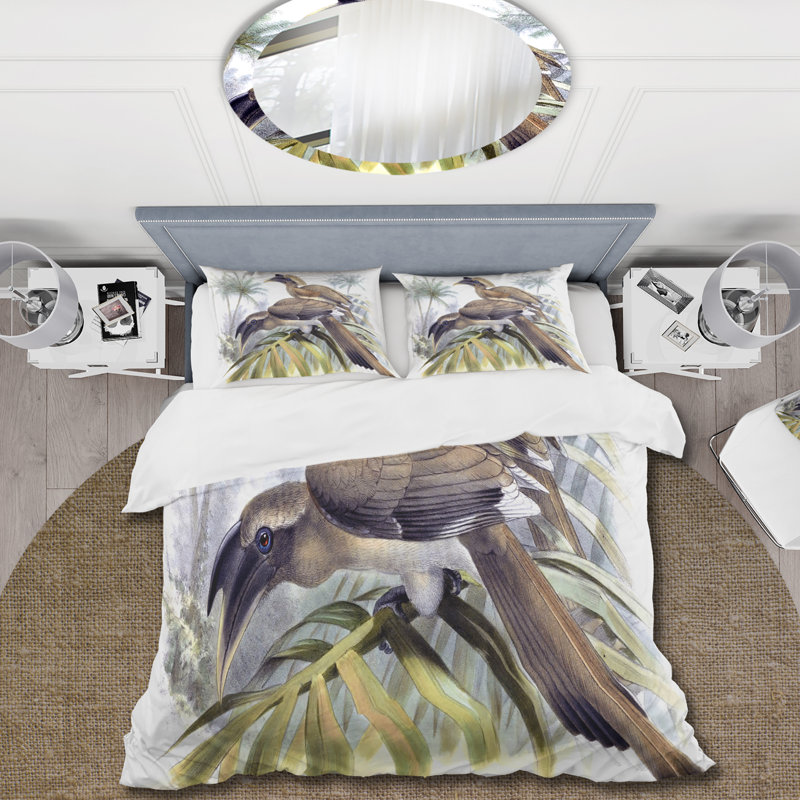 Ensemble de housse de couette Traditional Vintage Birds Vintage II - microfibre de polyester