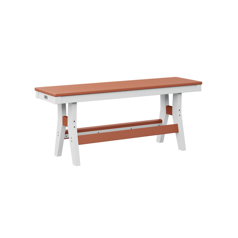 Berlin Gardens Harbor Bench, 22.5" H x 44" W x 12.5" D, Mango Orange/White
